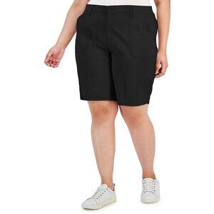 NWT Women's Karen Scott  Deep Black  Woven Bermuda Shorts Sz. 12